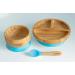 Nohla Bamboo Baby & Toddler Suction Plate Bowl Set with Silicone Spoon - Secure Grip on Smooth Surfaces - Eco-Friendly BPA-Free - Blue - Buy Online on GoSupps.com
