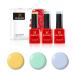 BLUESKY Gel Nail Polish Set Rainbow Pastels. Pastel Yellow A115 Groovy Green Dc105 Faded Blue Qxg741. 3 X 5Ml. (Requires Curing Under Uv/Led Lamp) Rainbow Pastels 15 ml (Pack of 1)