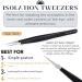 Lash Tools Fiber Tip Eyelash Tweezers Set - Pro Tweezers for Volume & Classic False Lashes - Stainless Steel Straight and Curved Tips - 4 Pieces Black - Buy Online on GoSupps.com