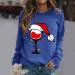 Shop Women's 3D Plush Christmas Sweater Stylish Shoulder-Free Long Sleeve Sweatshirt for Winter | Black & Blue | Perfect Holiday Gift - Buy Online on GoSupps.com