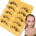 Self-Adhesive Eyelashes 5 Pairs Anime Lashes Natural Doll Eye Fluffy Wispy Faux Mink Manga Lashes Cosplay