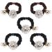 Yonchic 5-Piece Pearl Elastic Hair Ties Luxury Designed Style Scrunchies Ladies Long Lasting Braids Ponytail Holders Multicolor Hair Tie Fashion Rubber Bands Hair Accessories For Girls