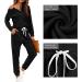 WIHOLL Women's Black Button Down Lounge Set with Sweatshirt and Sweatpants - Medium - Buy Online on GoSupps.com