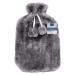 VIROSA Hot Water Bottle with Premium Cozy Fluffy Cover | Large 2L Capacity | Best for Relief from Back Neck and Leg Muscle Pain and Cramps (Dark Grey)