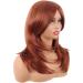 MapofBeauty 20 Inch Layered With Bangs Synthetic Shoulder Length Wig - Ginger Orange - Buy Online on GoSupps.com