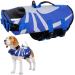 W up vest for dogs lifeguard dogs swimming jar swimming training dog life vest ripstop float coat dog life jacket with a rescue handle for small medium large dogs (blue l) l