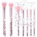 Wllhyf fan-make-up brush set 7-part Crystal Sparkles Powder Foundation brush flawless powder brush Beauty Cosmetic Foundation Powder eyeshadow-mixed-Concealer highlight brush (Rosa)