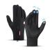 Flintronic bicycle gloves waterproof thermal shoes touchscreen gloves men winter winter gloves Bicycle gloves slippery gloves for bike hiking #1 black m