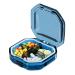 1PCS Travel Pill Box Cute Pill Organizer Small Pill Case Portable Medicine Organizer for Purse with 4 Compartments for Different Medicines Whrite +Blue1