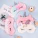 Heyu-Lotus Cute Unicorn Animal Plush Kids Eye Masks for Sleeping - 4 Pcs Set - Pink, White, Colorful - Ideal for Girls, Children, Adults - Buy Online on GoSupps.com