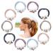 Jubaopen 10 pieces of pearl hair gum elastic hair tie layered hair bands ponytail holder colorful hair tie for women girls hair accessories hair rubber band (5 colors) color 1