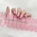 Semi Cured Gel Nails Strips 22 Stickers Pink Leopard Nail Wraps Soft Self-Adhesive Gel Nail Stickers Salon-Quality Gel Nail Strips for Nails Manicure Nail Wraps UV/LED Lamp Required (74-Pink Leopard)