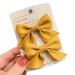 KERTFGOKU Hair Bows Clips for Girls Baby Hair Clips Cotton 2 PCS Hair Ribbon Non Slip For Infant Hair Accessories for Baby Girls Toddler Kids (Yellow)