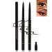 Black+Brown Gel Eyeliner for Older Women Waterproof Smudge-Proof Retractable Eyeliner Pencil Long Wear 24H Matte Smooth Eyeliner Waterline with Sharpener Eye Liner for Mature Women Sensitive Eyes-2Pcs 01# Black+02# Brown
