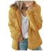 oelaio Womens 2023 Winter Fuzzy Fleece Jacket Hooded Full Zip Solid Cardigan Coats Outerwear with Pockets Fall Outfits Yellow Medium