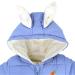 Minizone Baby Snowsuit Winter Romper | 12-18 Months Blue Jumpsuit for Girls Boys | Cotton Hooded Outfit with Cartoon Rabbit Design - Buy Online on GoSupps.com