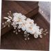 Angoily Metal Hair Barrettes Bridal Headpiece Pearl Hair Clip Rhinestone Barrettes Floral Hair Accessories Hair Combs Barrette Pearl Hair Comb Metal Hair Comb Bride Wedding Gauze - Buy Online on GoSupps.com