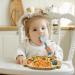 Bamboo Baby Plate with Suction Cup | Cartoon Toddler Plate Set - Ideal for Kids | Eco-Friendly Bamboo + Silicone Spoon & Fork | 20x18x3.5cm - Buy Online on GoSupps.com