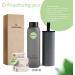 Waterdrop Starter Set Glass - 600ml Black Frosted Bottle + 18 Sugar-Free Microtrinks in 6 Fruity Varieties | Tasting Package for Refreshing Beverages - Buy Online on GoSupps.com