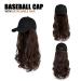 AynnQueen Baseball Cap with Detachable Hair Extensions - Medium Brown 21 Long Wavy Synthetic Hair - Adjustable Hat Wig Attached - Black Baseball Cap - Women's Fashion Accessory - Buy Online on GoSupps.com