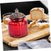 Zerodeko 1pc Red Airtight Jar Food Decor Spice Containers Red Decor Clear Pasta Containers Tea Storage Jar Condiments Containers Rice Container House Decorations for Home Can Glass Resin - Buy Online on GoSupps.com