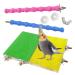 kathson 4 PCS Bird Perch Stand Toy Wood Parrot Perch Stand Platform Paw Grinding Rough-surfaced Chew Toys Cage Accessories Exercise Toys for Budgies Parakeet Cockatiel Conure Hamster(Color Random)