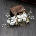 Minkissy White Wedding Hair Comb - Pearl Crystal Bridal Hair Accessory for Bridesmaid - Rhinestone Flower Clip Pin - Buy Online on GoSupps.com