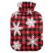 Snowflakes Christmas Hot Water Bottle with Lid Hot Water Bottles for Pain Relief Hot Water Bags Heating Bottles for Cramps 2L