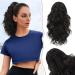 Sofeiyan Ponytail Extension Claw Clip in Ponytail Hair Extensions 13 Inch Curly Pony Tail Extension Natural Wave Synthetic Clip in Hairpiece for Women Natural Black
