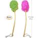 Shower Loofah Body & Back Scrubber - Exfoliating Bath Brush with Long Wooden Handle - 2-Pack for Men & Women - Buy Online on GoSupps.com