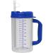32 oz Double Wall Insulated Hospital Mug with Large Carry Handle and Straw - Set of 2 Blue Cold Drink Mugs - Buy Online on GoSupps.com