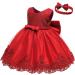 LZH Baby Girls Lace Dress Bowknot Flower Wedding Pageant Tutu Gown - Red (0-24 Months, 4-5 Years) - Buy Online on GoSupps.com