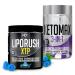 LIPORUSH NDS Nutrition XTP Thermogenic Blue Berry Snow Cone (45 Servings) and Keto-Max Advanced 3-in-1 Pills Carb Blocker Appetite Suppressant (90 Capsules)