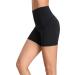 Oalka Women's High Waist Yoga Shorts with Side Pockets - Black - Size Medium - Buy Online on GoSupps.com