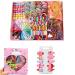 790 pcs Hair Tie Set for Girls  Toddler Kids Hair Accessories Colorful Ponytail Holders Rubber Bands with Ice Cream Hair Clips Pink Set
