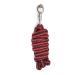 Leading knit with panic hooks for horse - tiebar trick in different stylish designs leading leash tie rope pony donkey goat (red/black)