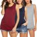 UNibelle Maternity Nursing Tank Top - Double Layer Sleeveless Breastfeeding Tee Shirt (S-XXL) - 3 Pack (Wine Red, Navy Blue, Striped Grey) - Buy Online on GoSupps.com