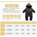 Baby Boys/Girls Snowsuit Hooded Winter Romper, Pramsuit Cotton Onesie Jacket - Black 9-12 Months - Buy Online on GoSupps.com