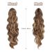 60cm Synthetic Wavy Curly Ponytail Hair Extension for Women - Honey Blonde & Light Brown Mix - Buy Online on GoSupps.com