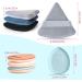 HEYMKGO 4 Triangle Powder Puff & 2 Mini Makeup Sponge Pads - Velvet Set for Face and Eyes, Reusable Wet/Dry Foundation Applicator, Blue - Buy Online on GoSupps.com