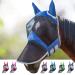 Harrison Howard Caremaster Pro Luminous Horse Fly Mask Large Eye Space Long Nose with Ears UV Protection for Horse Dresden Blue S Dresden Blue
