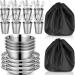 50 Pcs Camping Mess Kit Polished Stainless Steel Dishes Set Portable Dinnerware Utensils Tableware with Cups Plates Bowls Mesh Bag for Backpacking Hiking Camping Travel Picnic 8 Person Set