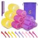 Self grip hair roller set Hair roller set 18 pcs Heatless hair curlers Hair rollers for Long hair Medium and Short hair Hair rollers with hair roller clips and comb Salon hairdressing curlers DIY Hair Styles  Sungenol 3 ...
