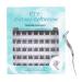 SISILILY Individual Lashes 6 Rows Cluster Lashes C Curl DIY Single Size Eyelash Extension Kit at Home Reusable 3D False Eyelashes Natural with a Flat Tweezer 12mm Length (DM04-12mm) 1 6 rows-DM04-12mm