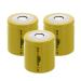 3x Exell 1/2D Size 1.2V 2500mAh NiCD Flat Top Rechargeable Batteries for Data Loggers Portable Monitors equipment electric tools and toys airsoft radio receivers meters radios