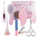 Baby Grooming Kit Baby Stuff for Newborn Include Bath Silicone Brush Hair Brush Comb Nail Clippers Nail File Round Head Scissors Ear Cleaner etc.Baby Needs Baby Girl Gifts Shower Gifts 8 pcs Pink