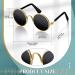 Gold Cat Dog Chain Collar & Sunglasses Set | Rhinestone Cuban Collar Chain | Retro Round Glasses for Pets | Cosplay Party Costume Props (12 Inch) - Buy Online on GoSupps.com
