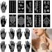 Stencils for Henna Tattoos/Temporary Tattoo Templets Set of 20 Sheets Indian Arabian Tattoo Stickers for Hands Arms Shoulders Legs