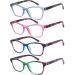 4 Pack Blue Light Blocking Reading Glasses for Men & Women - Fashionable Computer Eyewear with Spring Hinge 1.75 Magnification - Buy Online on GoSupps.com