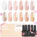 Beetles Gel Nail Polish 12 Colors Builder Nail Gel Set 5 in 1 Clear Pink Nude Translucent Builder Extension Gel Strengthener Gel Cover Gel Jelly Gel Neutral Hard Gel LED Nail Gel Nude 12